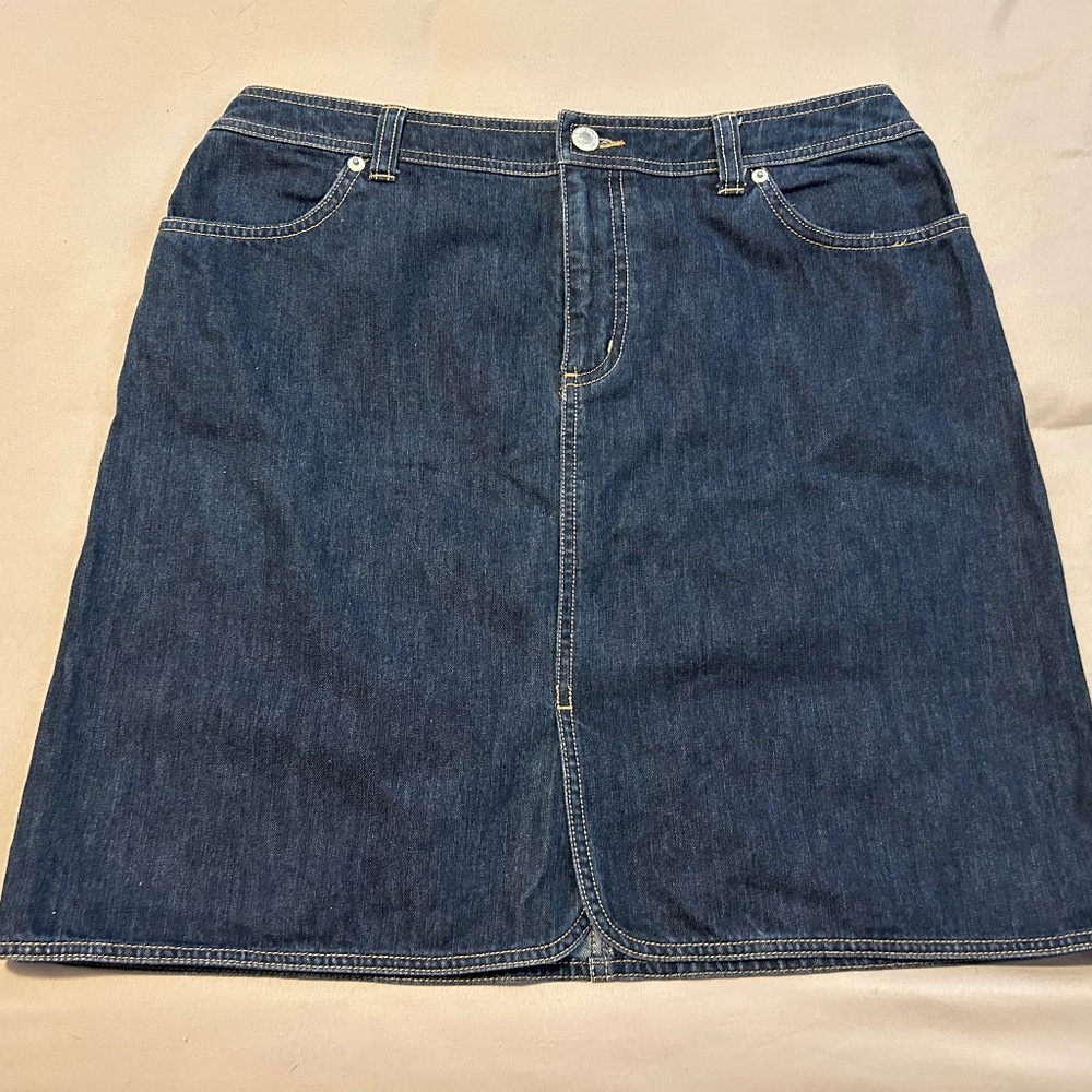 Lands End Denim Skirt 12p